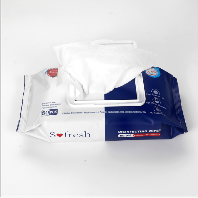 Wholesale 50 Sheets Big Bag Adult Hygiene Alchohol Wet Wipes